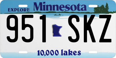 MN license plate 951SKZ