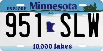 MN license plate 951SLW