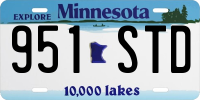 MN license plate 951STD