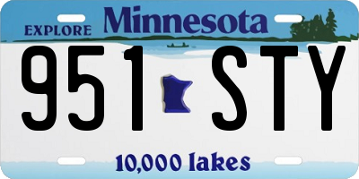 MN license plate 951STY
