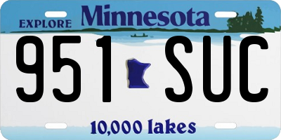 MN license plate 951SUC
