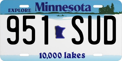 MN license plate 951SUD