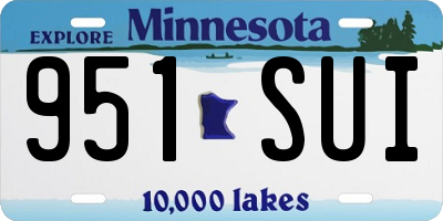 MN license plate 951SUI