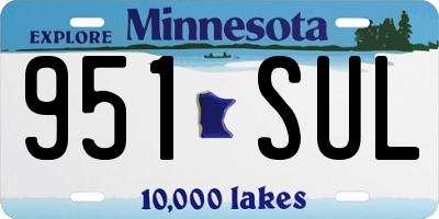 MN license plate 951SUL