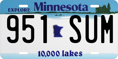 MN license plate 951SUM