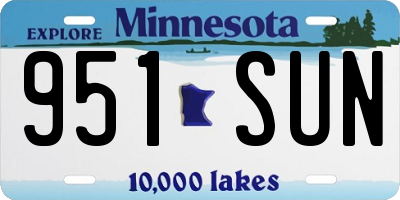 MN license plate 951SUN