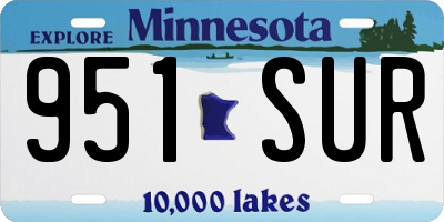 MN license plate 951SUR