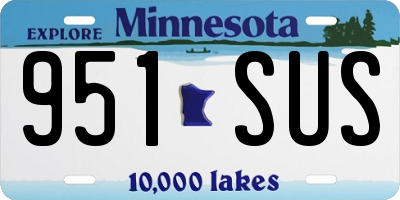 MN license plate 951SUS