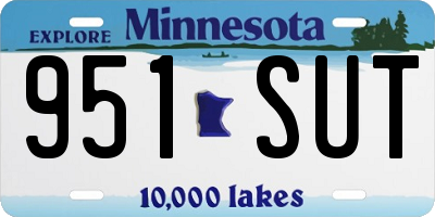MN license plate 951SUT