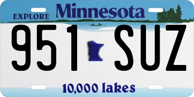 MN license plate 951SUZ