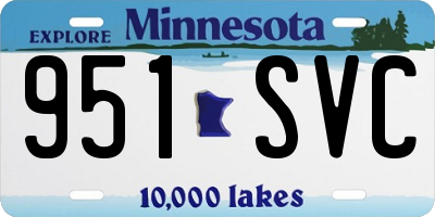 MN license plate 951SVC