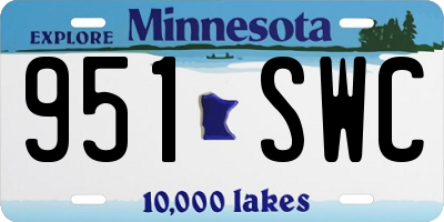 MN license plate 951SWC