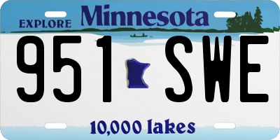 MN license plate 951SWE
