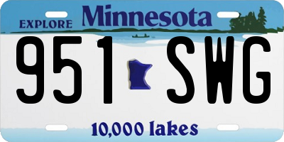 MN license plate 951SWG