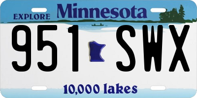 MN license plate 951SWX