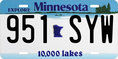 MN license plate 951SYW