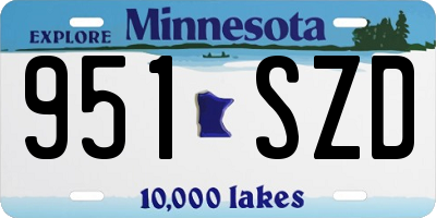 MN license plate 951SZD