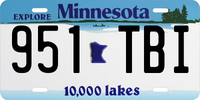 MN license plate 951TBI