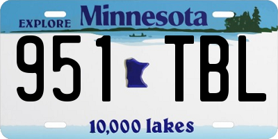 MN license plate 951TBL