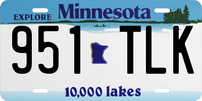 MN license plate 951TLK
