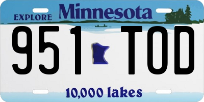 MN license plate 951TOD