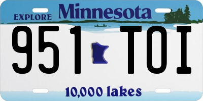 MN license plate 951TOI