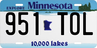 MN license plate 951TOL