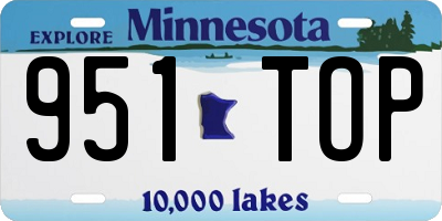 MN license plate 951TOP