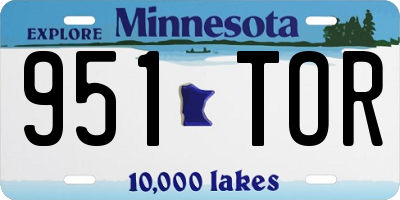 MN license plate 951TOR