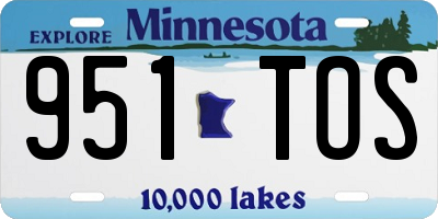 MN license plate 951TOS
