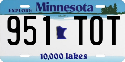 MN license plate 951TOT