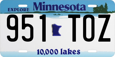 MN license plate 951TOZ