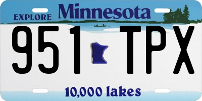 MN license plate 951TPX