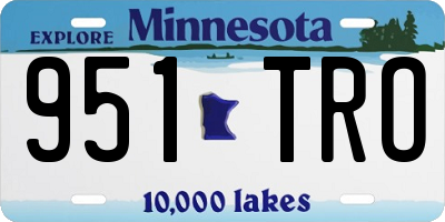 MN license plate 951TRO