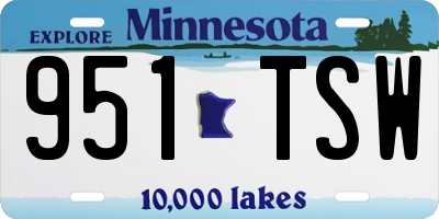 MN license plate 951TSW
