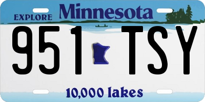 MN license plate 951TSY