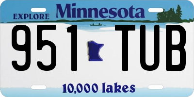 MN license plate 951TUB