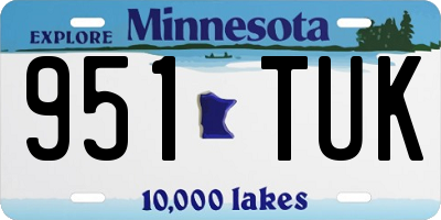 MN license plate 951TUK