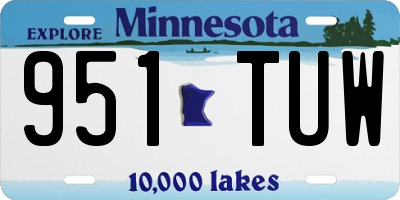 MN license plate 951TUW