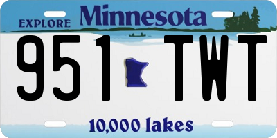 MN license plate 951TWT