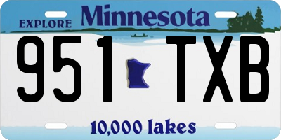 MN license plate 951TXB