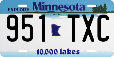 MN license plate 951TXC