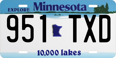 MN license plate 951TXD