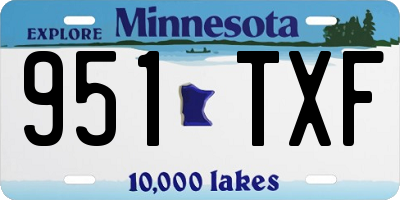 MN license plate 951TXF