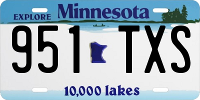 MN license plate 951TXS