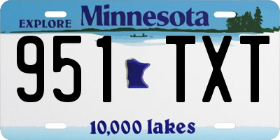 MN license plate 951TXT