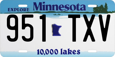 MN license plate 951TXV