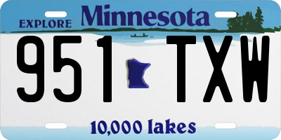 MN license plate 951TXW