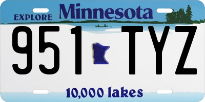MN license plate 951TYZ