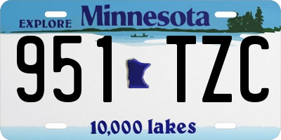 MN license plate 951TZC